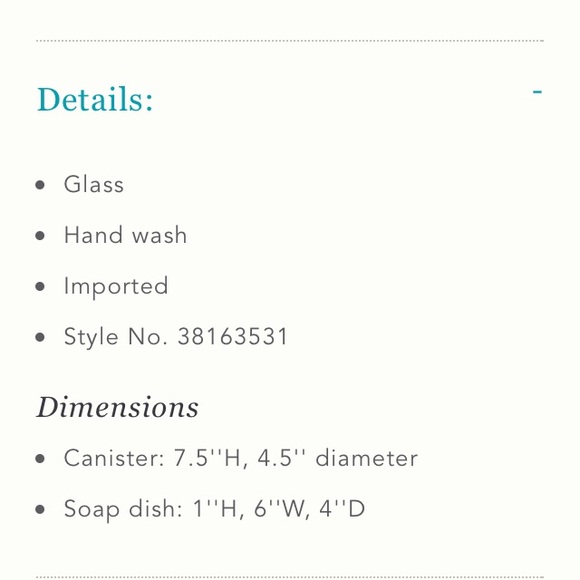 New Anthropologie Scalloped Glass Bath Con… - Picture 2 of 2